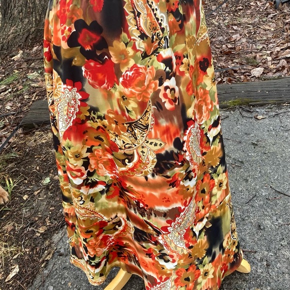 SOUTHERN LADY VINTAGE ABSTRACT FLORAL      A LINE MAXI SKIRT WOMENS 10 - Picture 4 of 8
